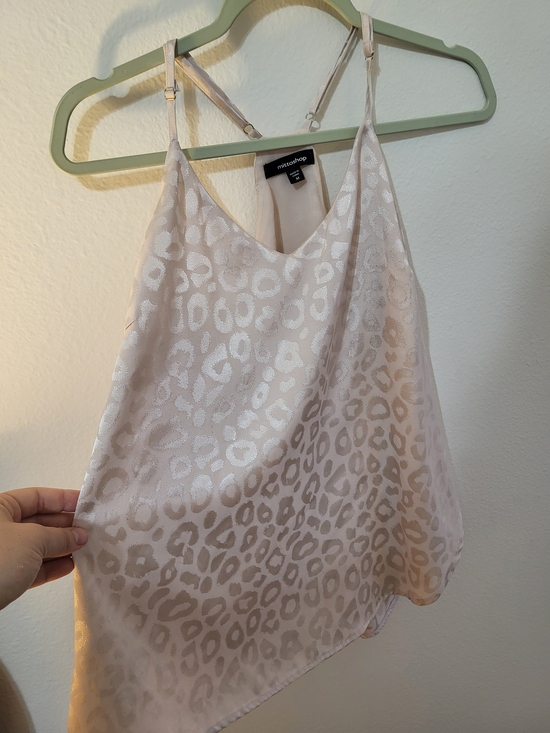 mittoshop Tops - Blush Pink Satin Leopard Jacquard Tank